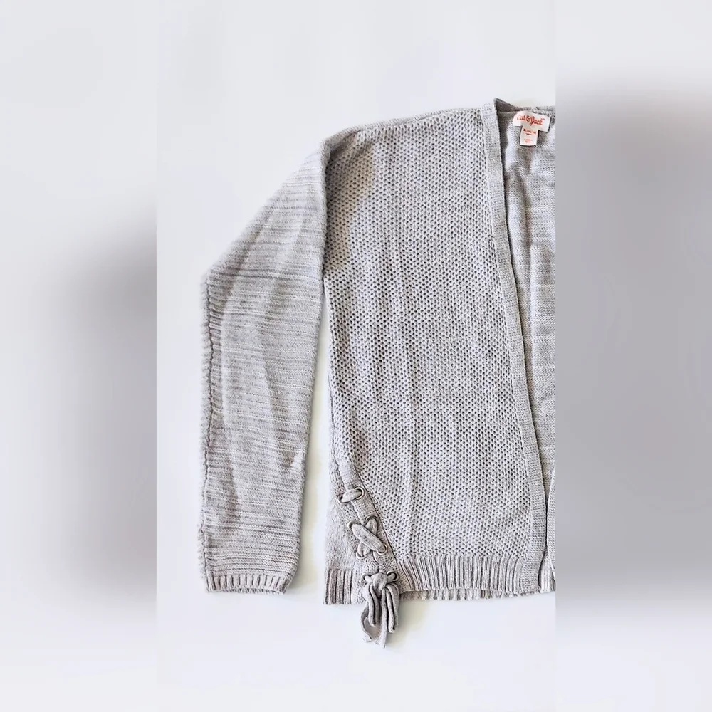 Cat & Jack Open Front Cardigan Long Sleeve Gray Sweater Size 14 / 16